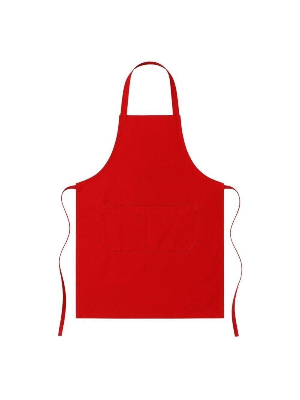 Red Adjustable Apron with Pockets – Unisex Polyester Apron for Cooking, Crafts,